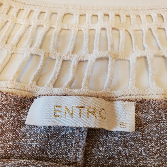 Entro Fringe High Low Hem Open Weave Pullover Long Sleeve Blouse Small - Picture 11 of 16
